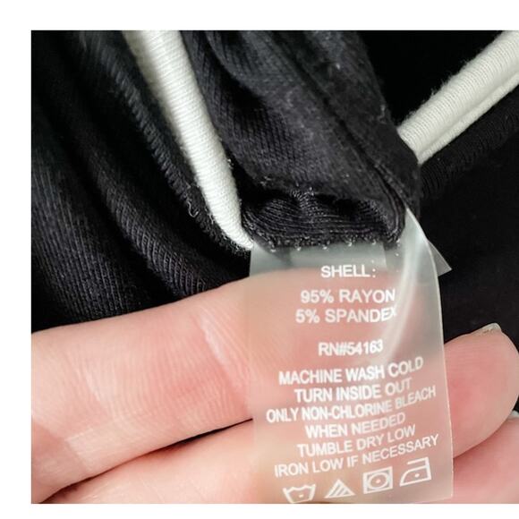 Calvin Klein drawstring waist tank jumpsuit w/ pockets black white size 6 NWT - Picture 6 of 8